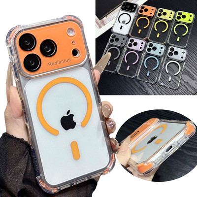 For iPhone 15 16 17 Pro Max Plus Shockproof Magnetic Mag Safe Case W/ Lens Cover