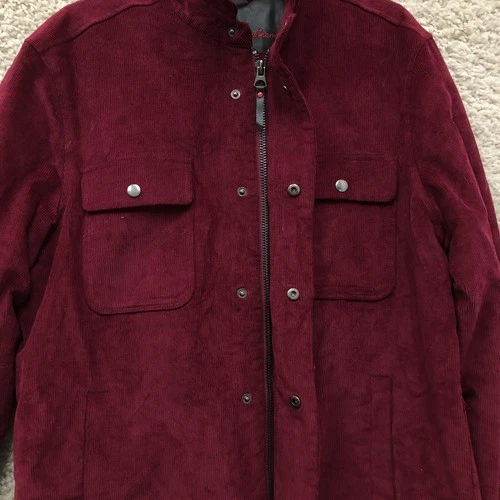 NEW Robert Graham Jacket Large Adult Red Burgundy Corduroy Quilted Lined Mens L image 11