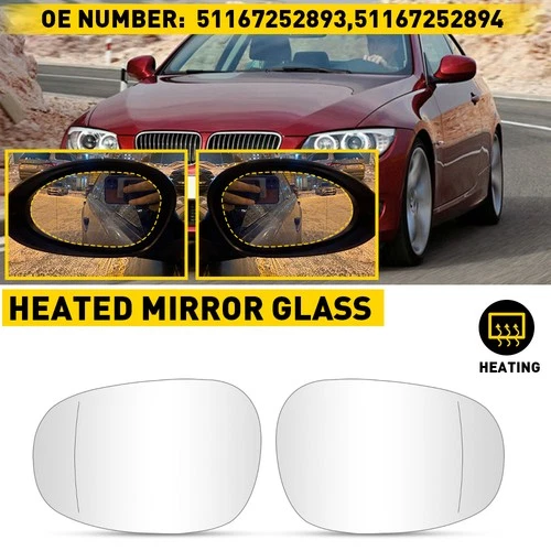 Door Mirror Glass Heated Plane Pair For BMW E90 E91 LCI 325i 328i 335i 2009-12