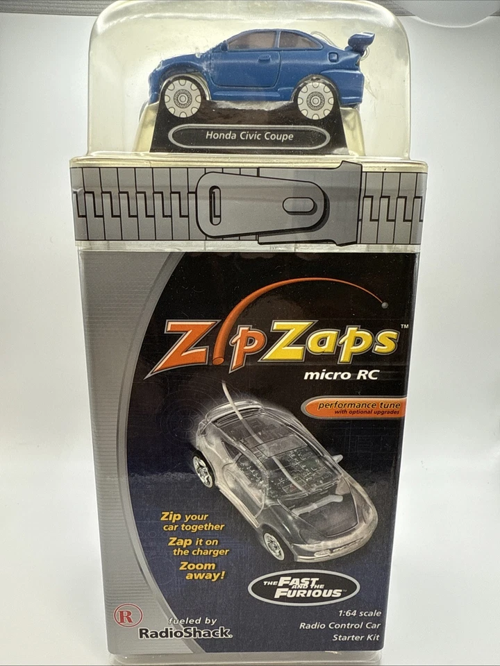 Radiocontrol Zip Zaps Micro RC escala 1:64 Honda Civic azul con carrocería/llantas adicionales F&F Foto 2 de 4