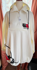 NWT Prada Jersey Oversized Hoodie sweatshirt dress size XL ivory logo drawstring