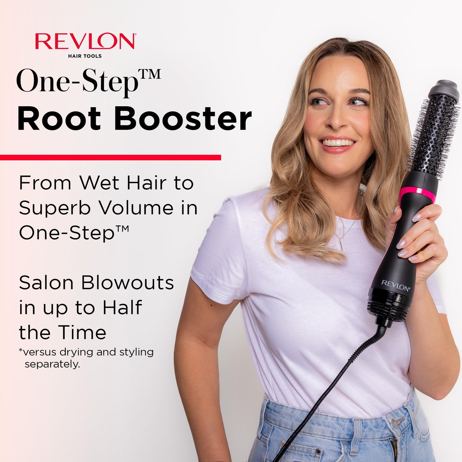REVLON One Step Hair Dryer and Styler Root Booster Round Brush for Styling Dryer