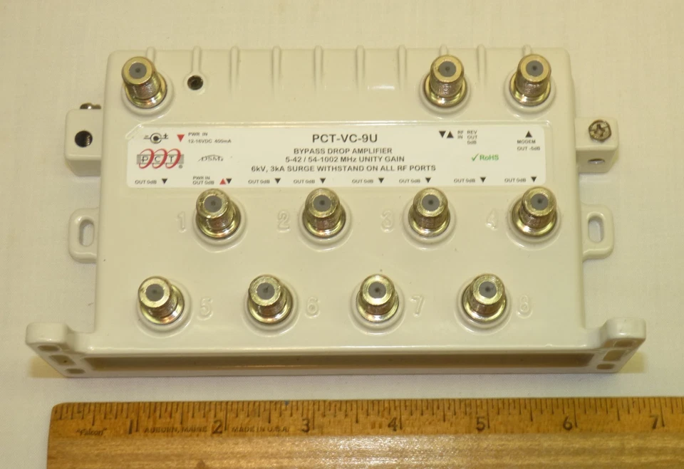 PCT-VC-9U Bypass Drop Antenna Amplifier 9-Way Distribution Splitter - Image 2 of 4