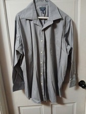 Croft  Barrow Men's LS Blue Button Down Dress Shirt Classic Fit Sz 17.5