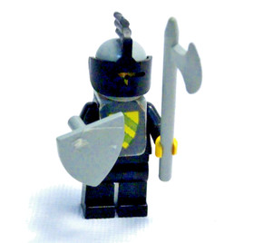 Vintage Lego 6075 375 Black Knight Minifigure Rare Grey Helmet EUC