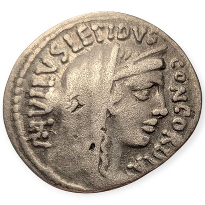 Roman Republic Silver Denarius Rome 62 BC L. Aemilius Lepidus Paullus 12F