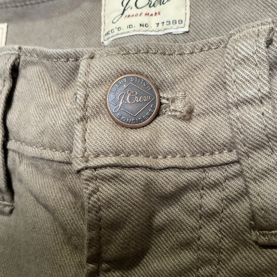 Pantalones de mezclilla J Crew para hombre 32x30 verde 484 ajustados calce recto ropa teñida informales Foto 4 de 4