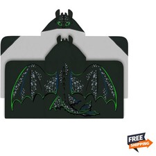 How to Train Your Dragon Toothless Bath Towel - Soft Cotton Hooded Wrap, 24"x50"