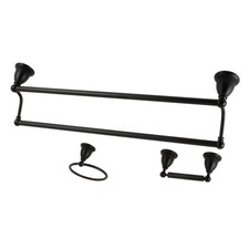 Kingston Brass BAK175348 Heritage 3 Piece Bathroom Package - Black