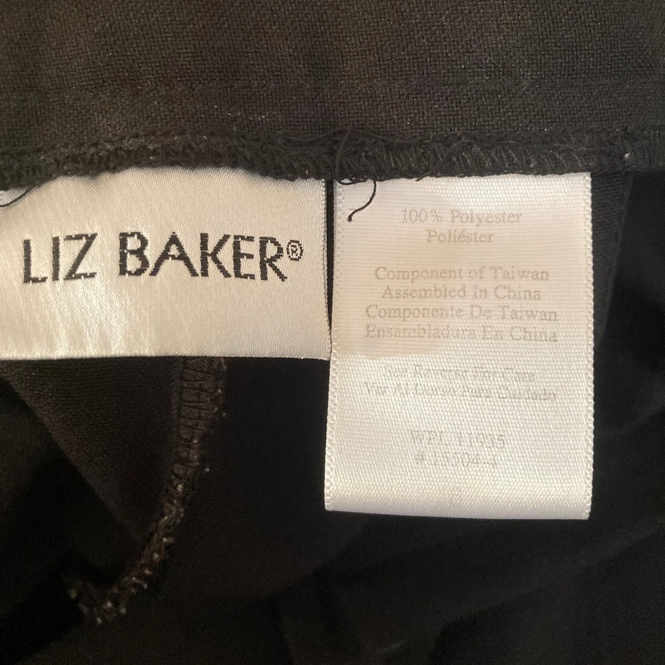 Pantalones Liz Baker para mujer talla 8 negro vestido de carrera plisado  Foto 4 de 4