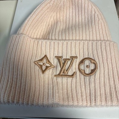 Louis Vuitton Beanie LV Headline Beige Rose M79452