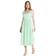 Tory Burch Mint Shoulder Tie Midi Dress Size L NWT