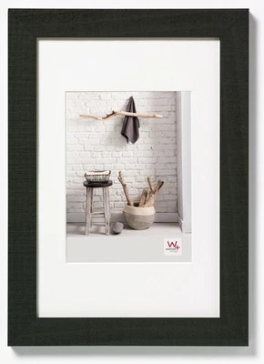 Bilderrahmen schwarz 13 x 18 cm mit Passepartout, Home Holzrahmen HO318B - Bild 1 von 4