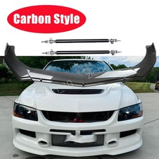 For Mitsubishi Lancer Evo X10 Car Front Bumper Lip Splitter Spoiler Carbon Style For Mitsubishi Lancer Evo X10 Car Front Bumper Lip Splitter Spoiler Carbon Style