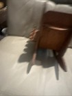 Antique Victorian Sewing Pincushion Chair Wood Thread Holder Red Velvet — photo 5