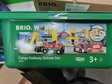 BRIO WORLD CARGO RAILWAY DELUXE SET. WOODEN TRAIN SET. Model 33097 New