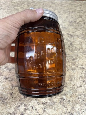globe tobacco jar All Orig. Antique 1882 GLOBE Tobacco Company Light Amber Humidor Jar