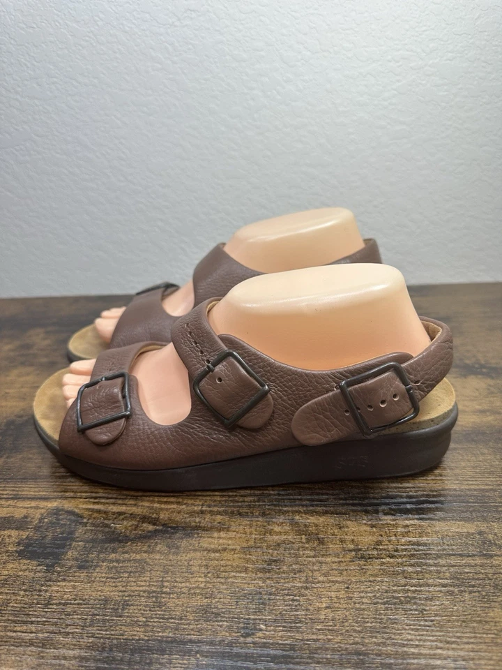 SAS Women’s Relaxed Amber Brown Strap Sandals Size 9 N Tripad Comfort Leather - Image 2 of 4