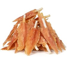 Dog Rawhide Twist 4-4.5 Inch Chicken Wrapped Rawhide Sticks for Puppy and Sma...