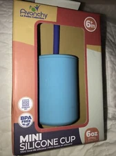 avanchy la petite collection mini silicone cup with straw 6oz bpa free 6+month