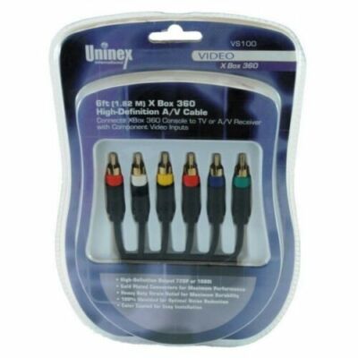 Uninex VS100: High-Definition A/V Cable for X-Box 360 or Receiver Inputs - 6 ft 
