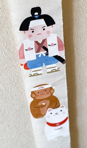 Kyoto Tapestry Wall Hanging Handpainted Linen Momotaro Peach boy Boys Festival - Picture 3 of 9