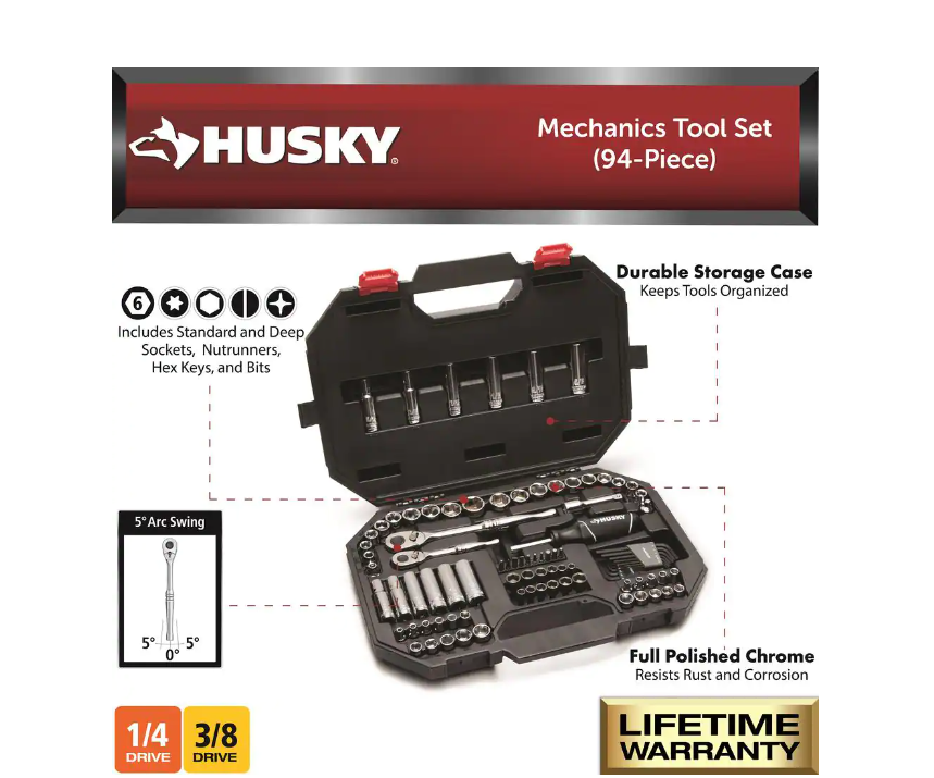 Husky Mechanics Tool Set (94Piece) eBay