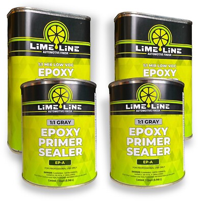 LiNE LiNE Automotive Grade 2K Epoxy Primer  - Light Gray - 1 Gallon Kit
