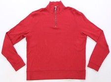 Rare Vintage BURBERRY BRIT 1/4 Zip Pullover Sweatshirt 2000s Preppy Red Size XL