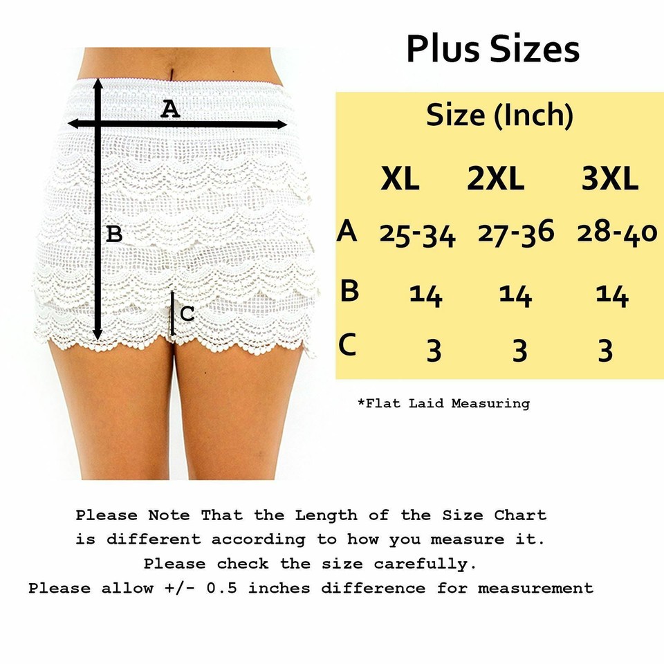 Small Short Sizes TD Women's Fitted Scallop Hem Crochet Lace Mini Shorts S/M-3XL | eBay