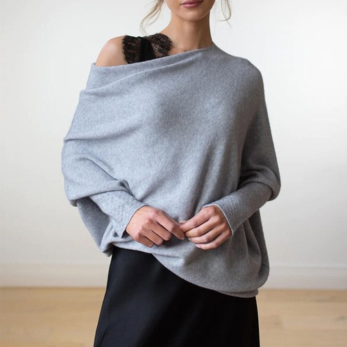 New Lagenlook Slow Batwing Long Sleeve Casual Soft Slimming Underwear Ladies - Afbeelding 8 van 22