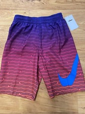 NEW Boys NIKE Shark Stripe Breaker Volley Swim Trunks Shorts Size Small S NWT