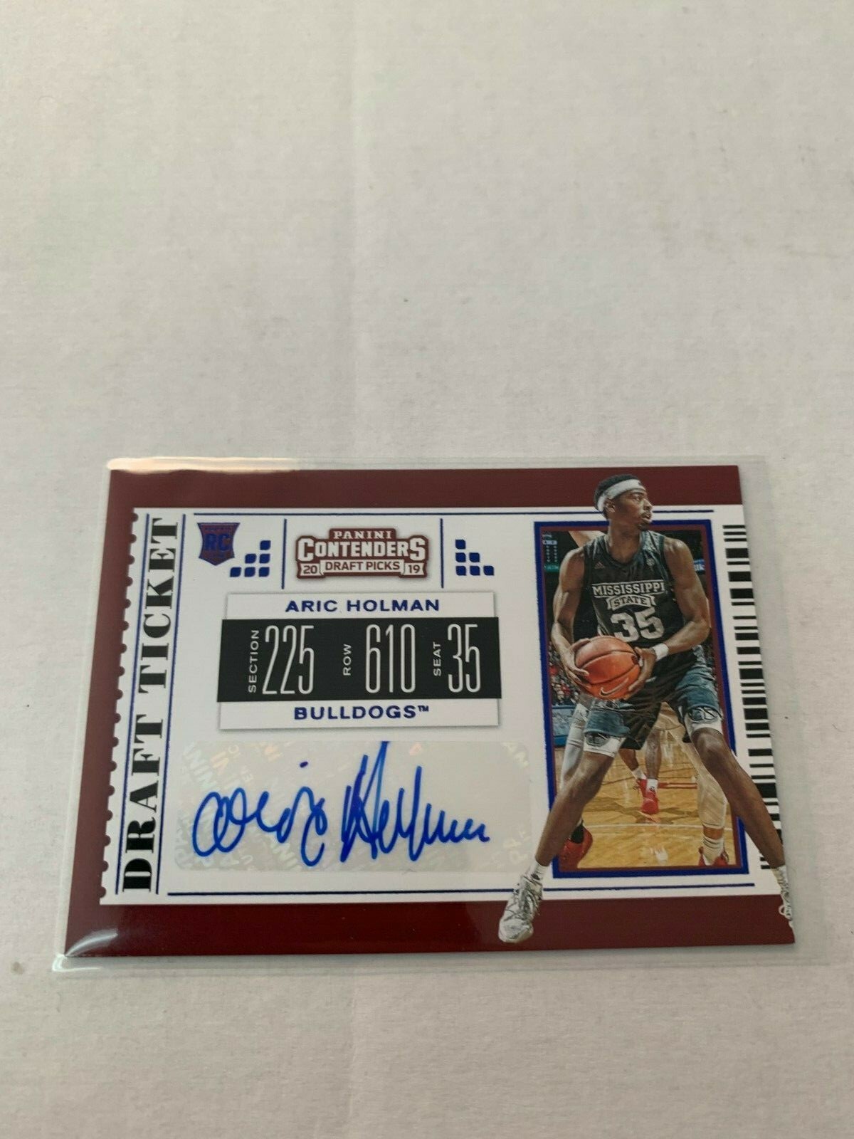 Aric Holman 2019-20 Contenders Draft Picks Rookie Auto Blue Foil Card #106