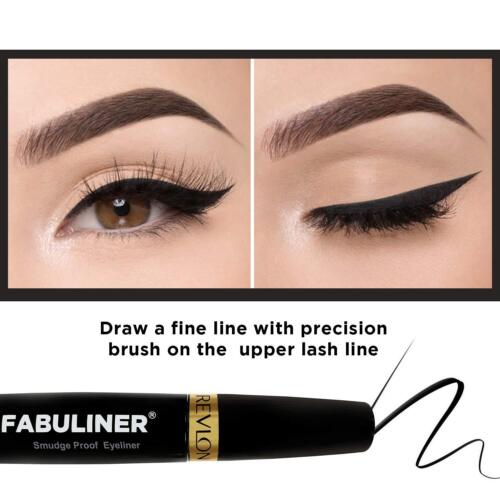 Revlon Fabuliner Smudge Proof Eyeliner, Black For Makeup 9ml - Picture 4 of 8