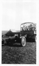 Vintage Photo US Army World War 2 Soldiers Truck Towing Anti Tank Gun 1943 WW2
