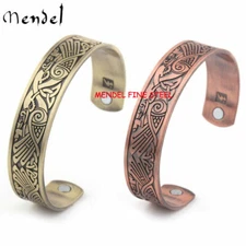 MENDEL 7 Inch Mens Norse Viking Irish Celtic Knot Arm Ring Raven Bangle Bracelet