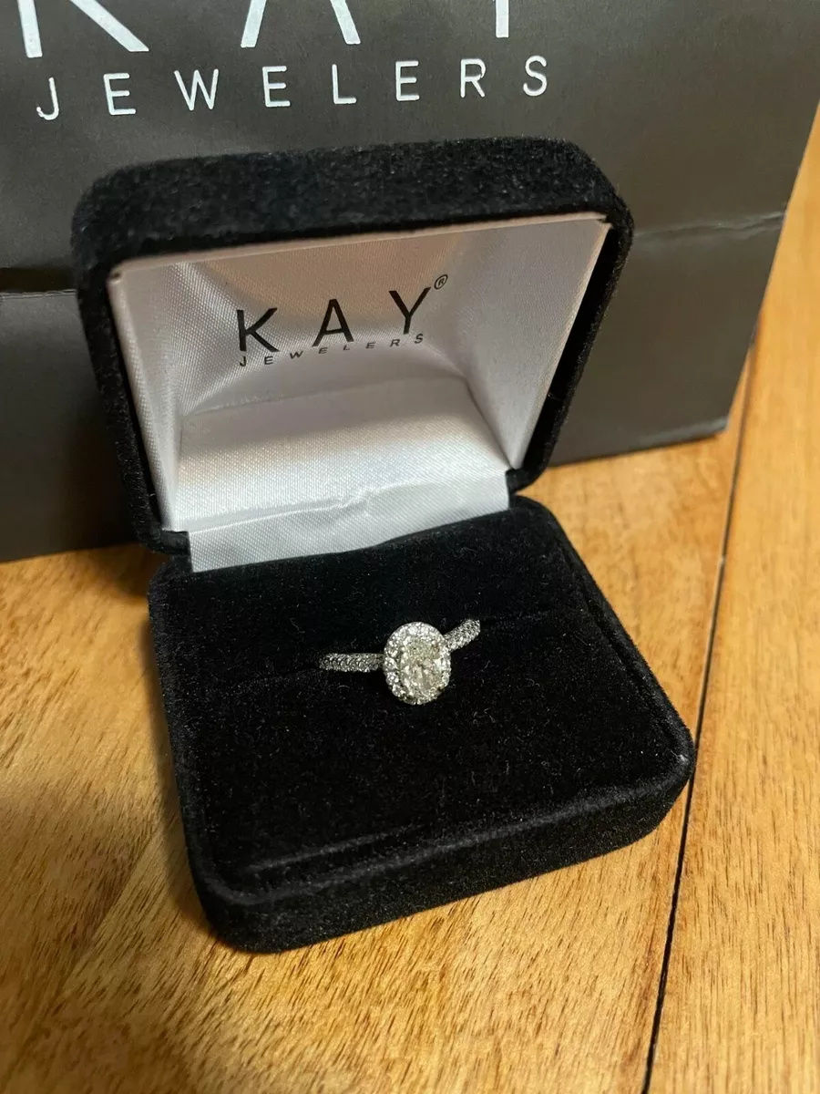 14 White Gold Diaomond Engagement Ring Size 7 1 2 from Kay Jewelers