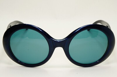 Gucci Sunglasses 1996 Vintage Dark Blue Green Round Large GG 2401