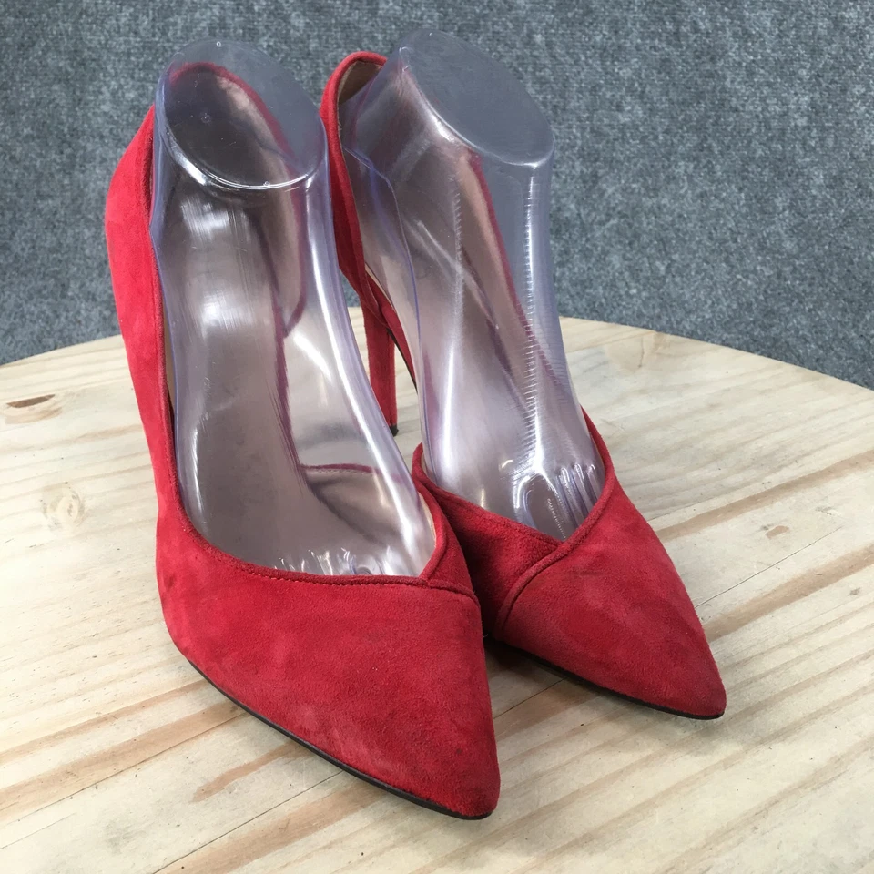 Zapatos de tacón Guess para mujer 10 M Tarah sin cordones en punta DOray de gamuza roja Stiletto Foto 3 de 4