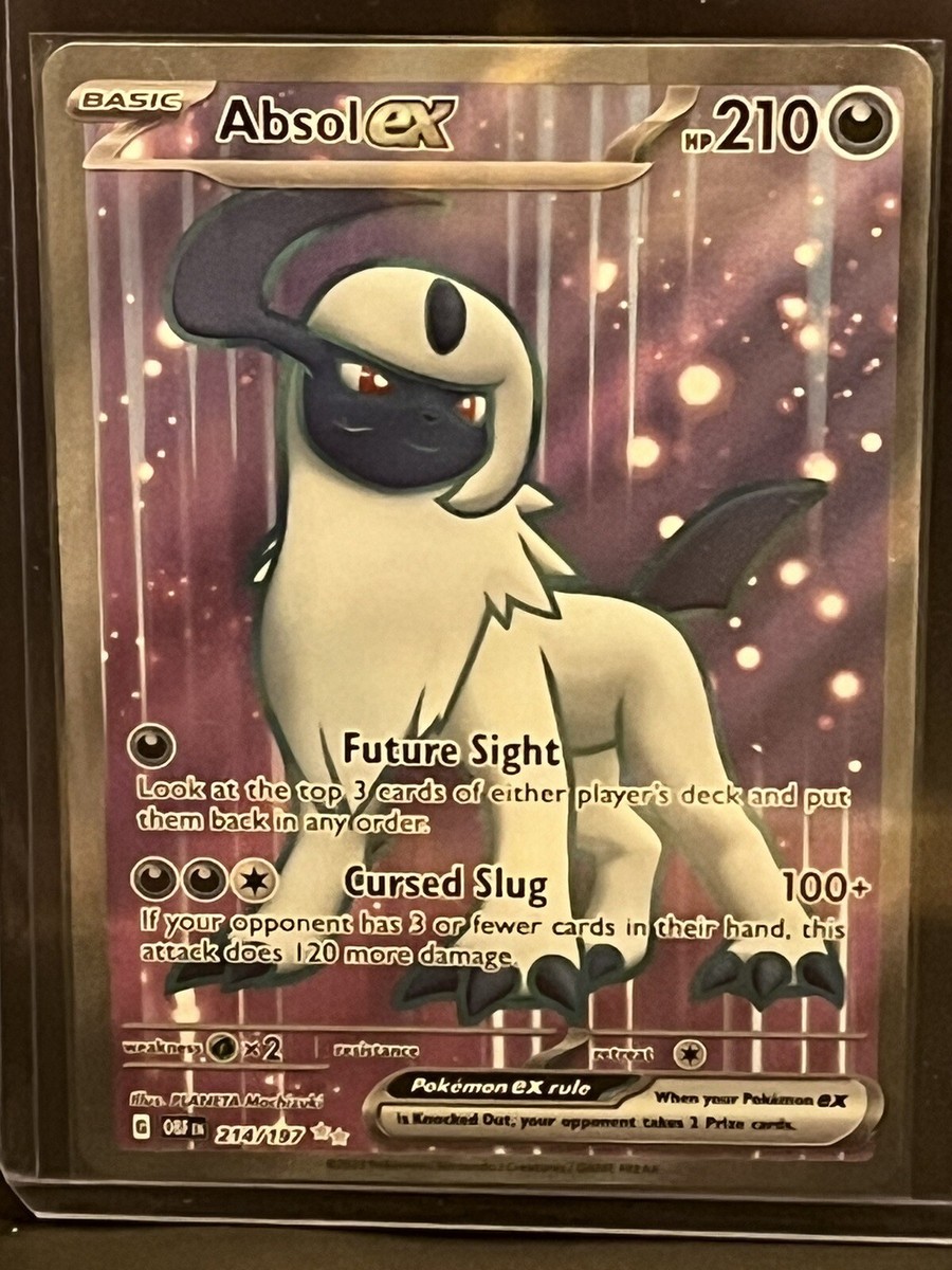 pokemon card absol ex ME01: Mega Evolution Double Rare Mega #86 holofoil pattern or surface detail) Absol ex - 214/197 Obsidian