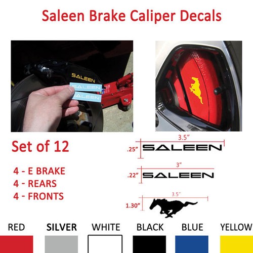 SALEEN Brake Caliper Set Vinyl Sticker Decal Logo Overlay Graphic 12pc