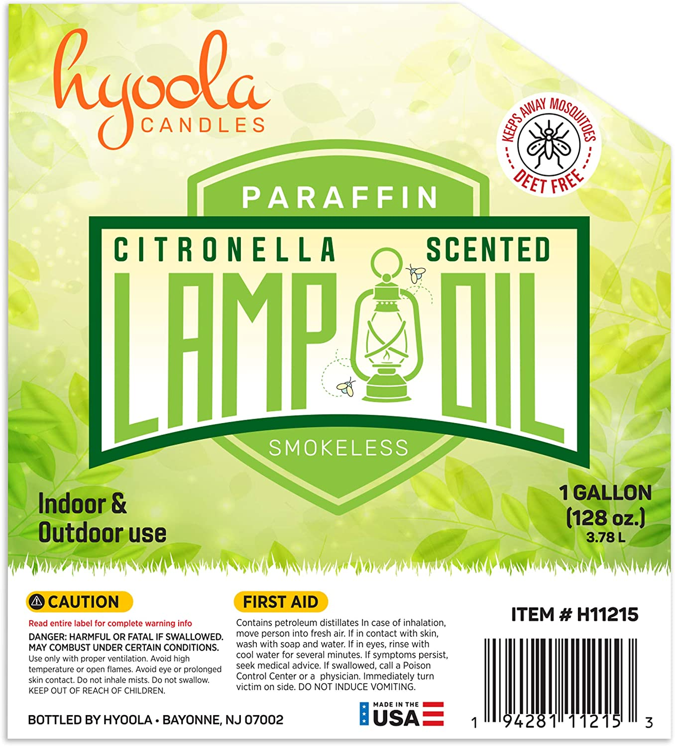 Citronella Lamp Oil, 1 Gallon Smokeless Insect and Mosquito Repellent