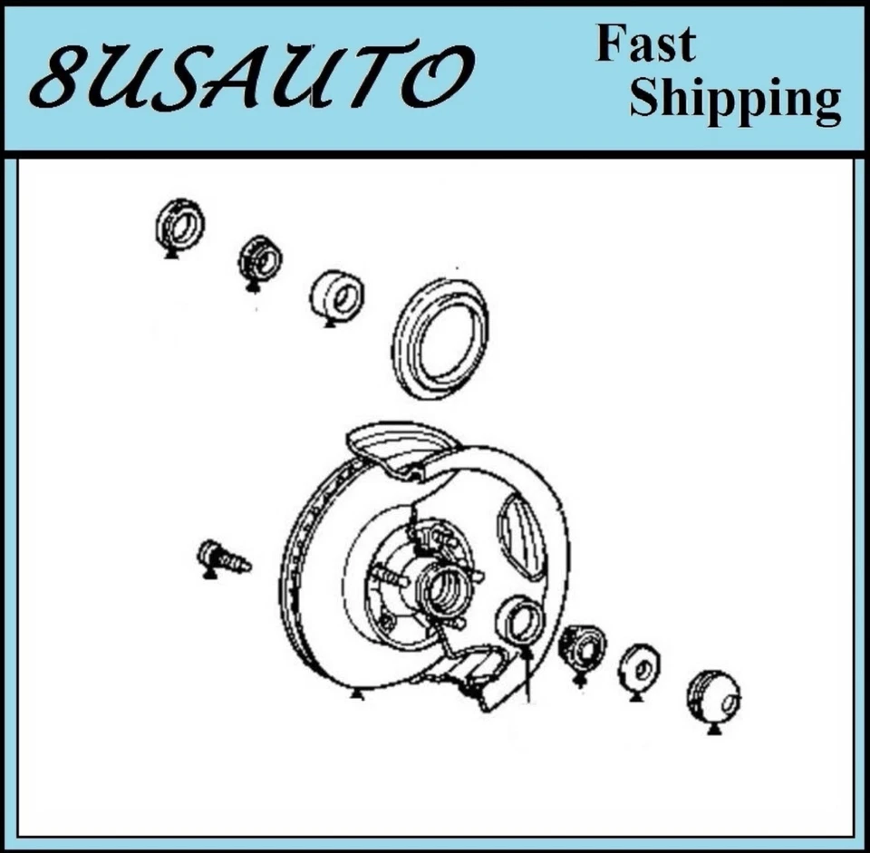 Front Wheel Bearing & Seal Kit Fit CHEVROLET G10 77-90/P10 75-80/GMC G15 77-78 - Image 2 of 4