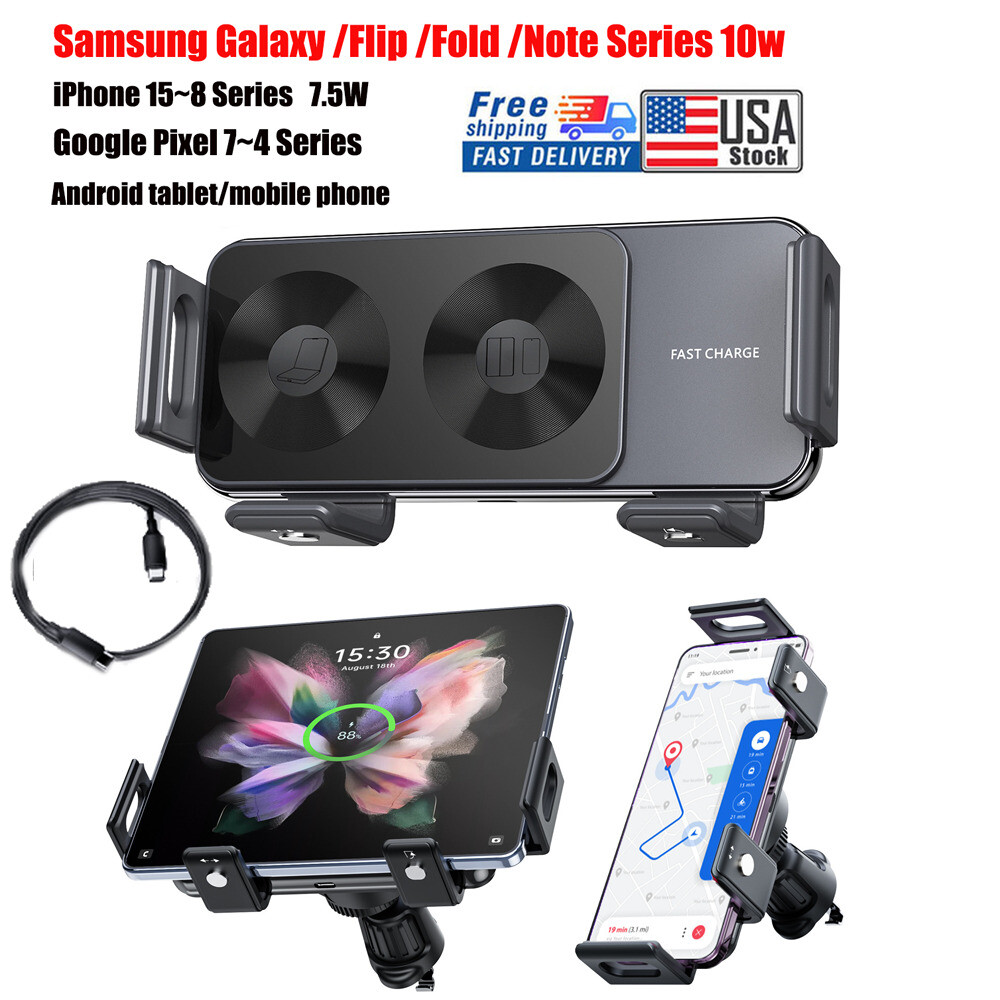 For Samsung Galaxy Z Fold 6 Flip Wireless Car Charger Automatic Car Mount Holder-image