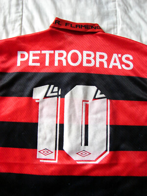 Vintage 90s Umbro Flamengo Lubrax Brazil Red Football Home Jersey