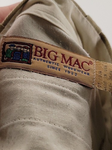 Big Mac Chino Pants Mens 34x32 Beige Polyester Cotton Vintage Flat Front - Picture 3 of 7