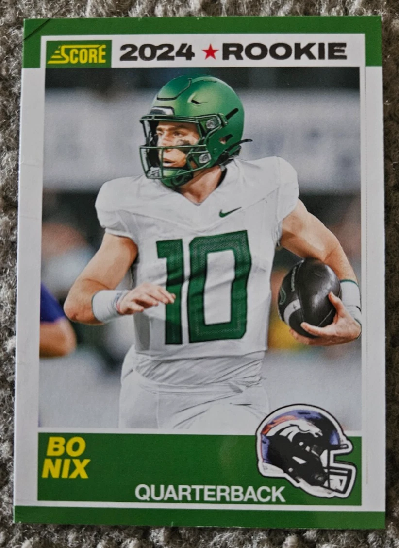 BO NIX RC, 2024 Score 35th Anniversary #9, Denver Broncos, Oregon Ducks, Auburn