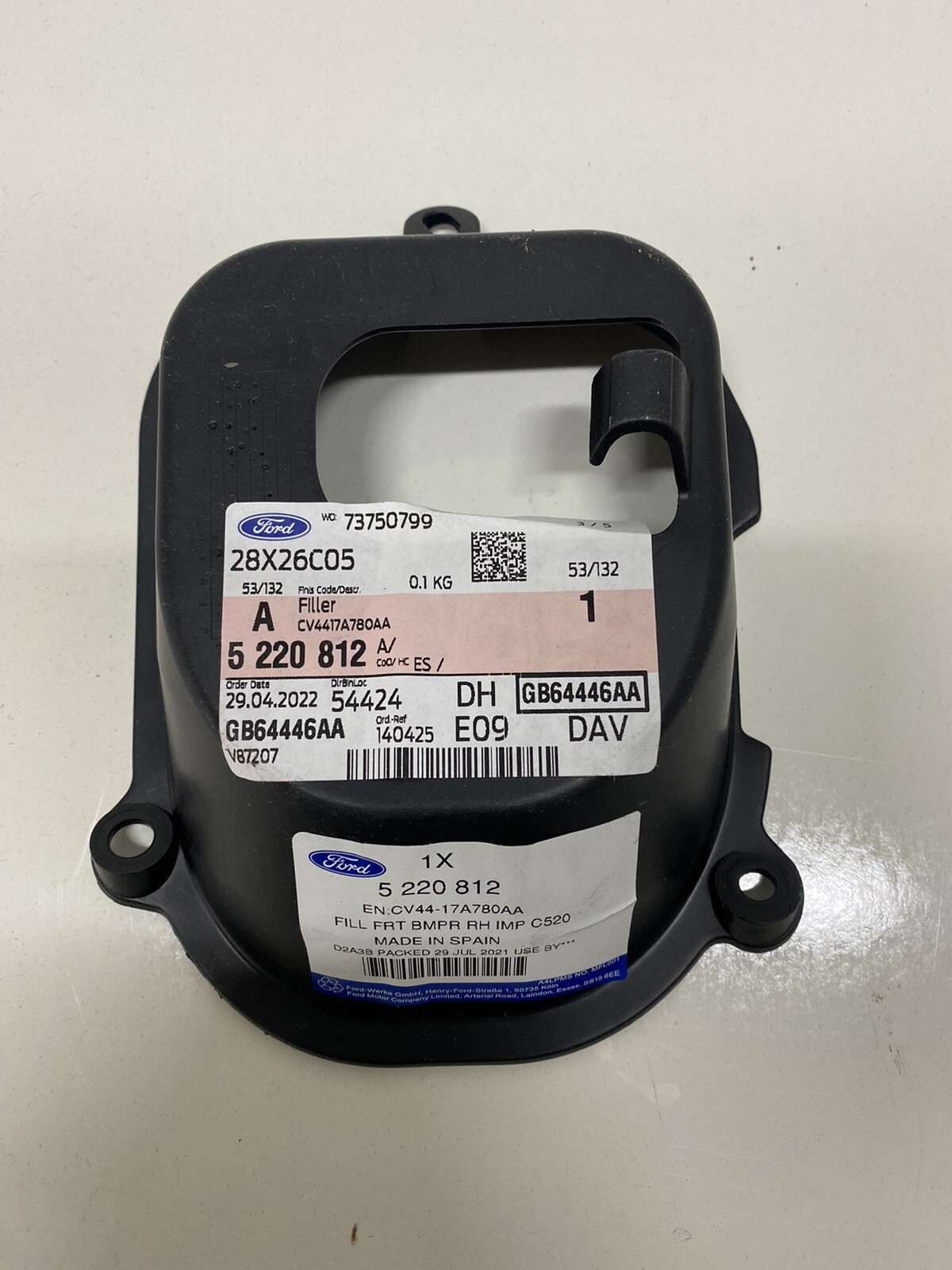 Genuine Ford Kuga CBS 2013 - RH OS Front Bumper Filler 5220812 for  