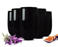 6 Schwarze TrinkgläSer 420Ml GläSer SaftgläSer CocktailgläSer LongdrinkgläSer