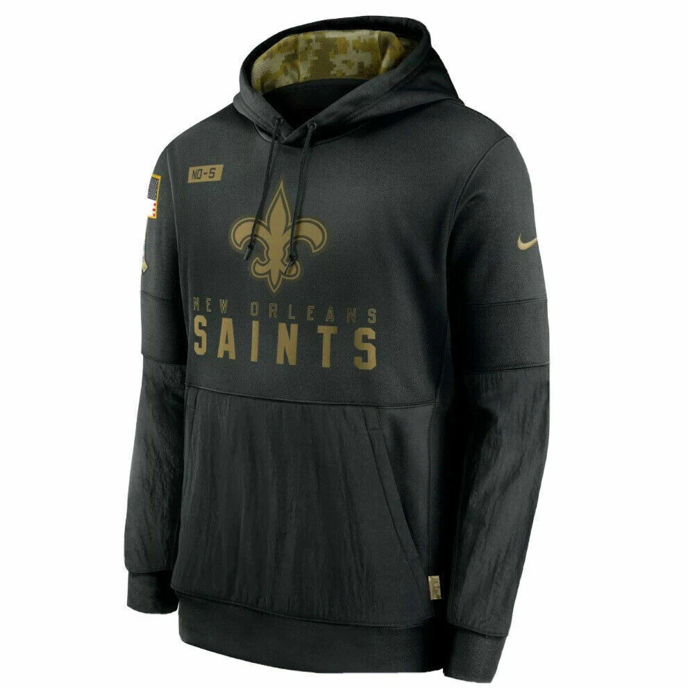 Men's new orleans saints 2018 olive salute to service pullover top hoodie